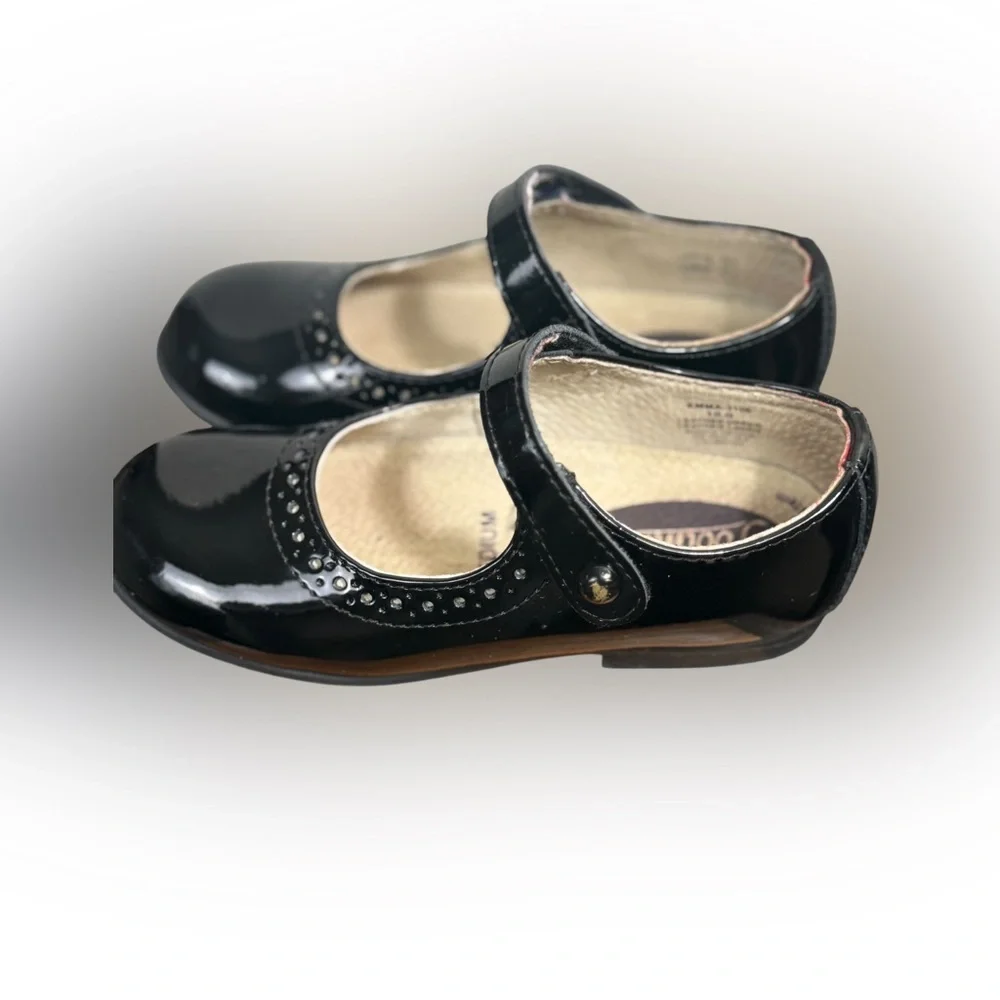 FootMates Emma Black patent leather Kids Mary Jane Shoes
